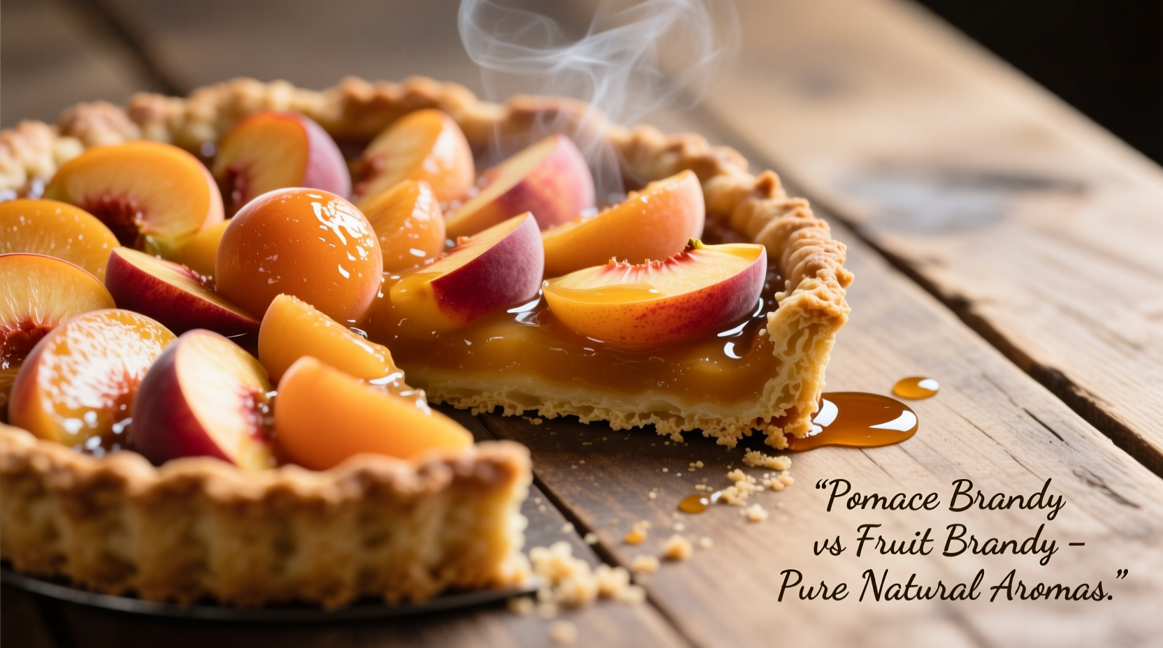 pomace brandy vs fruit brandy in stone fruit tarts which intensifies natural aromas without artificial notes