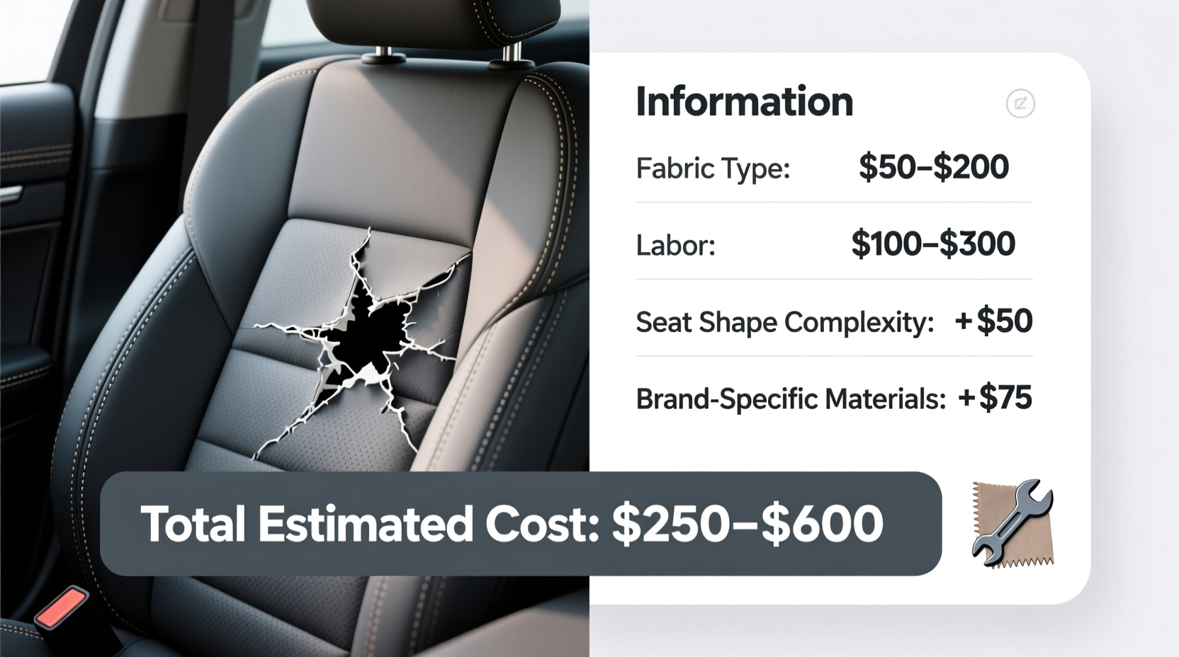 how much does it cost to reupholster a car seat