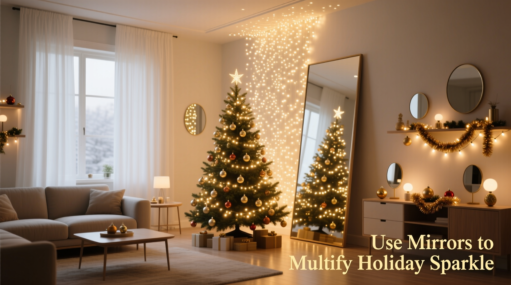 how to use mirror placement to amplify christmas tree sparkle
