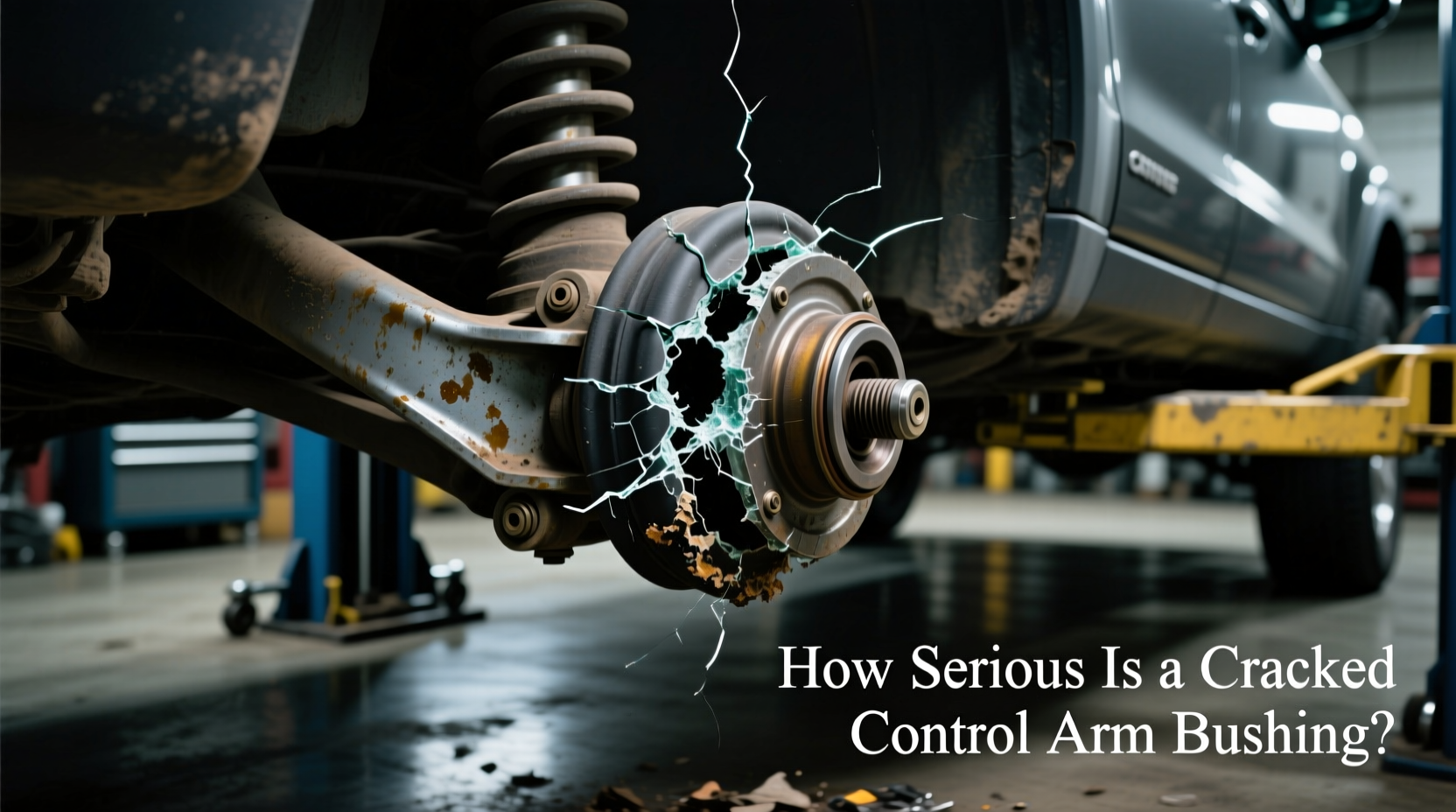 how serious is a caracking arm bushings in a car