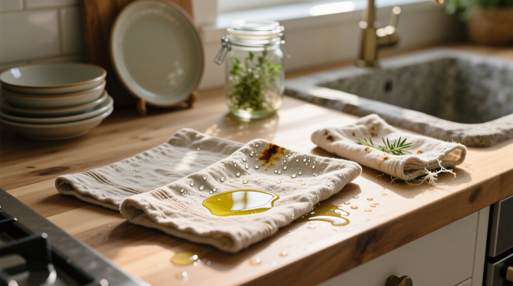 flax linen vs organic cotton for grease stains