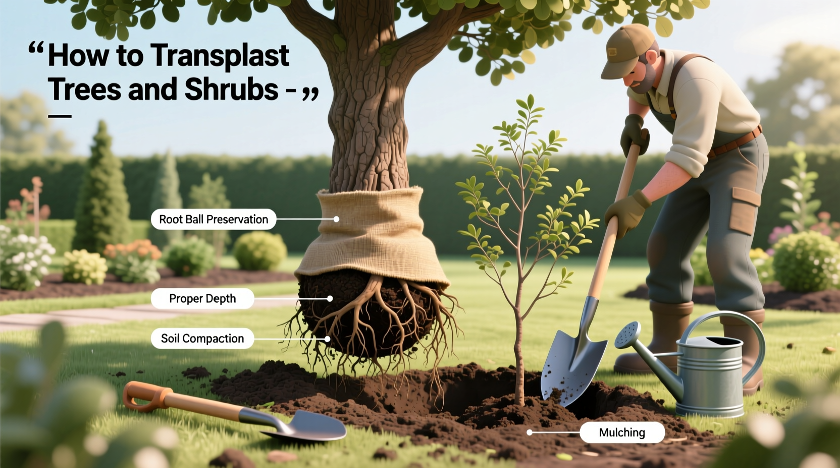 how to transplant trees and shrubs