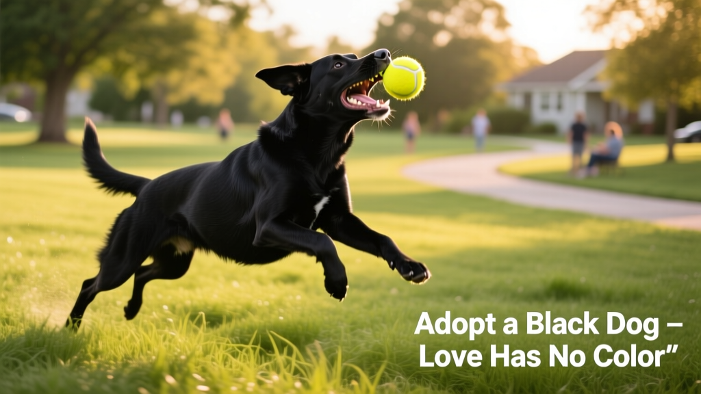 A joyful black dog playing fetch in a grassy park, mid-leap with a bright yellow toy in its mouth
