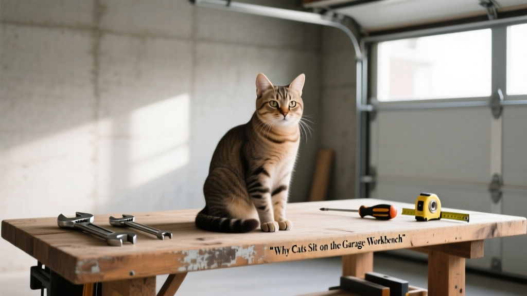 Why Cats Sit on the Garage Workbench