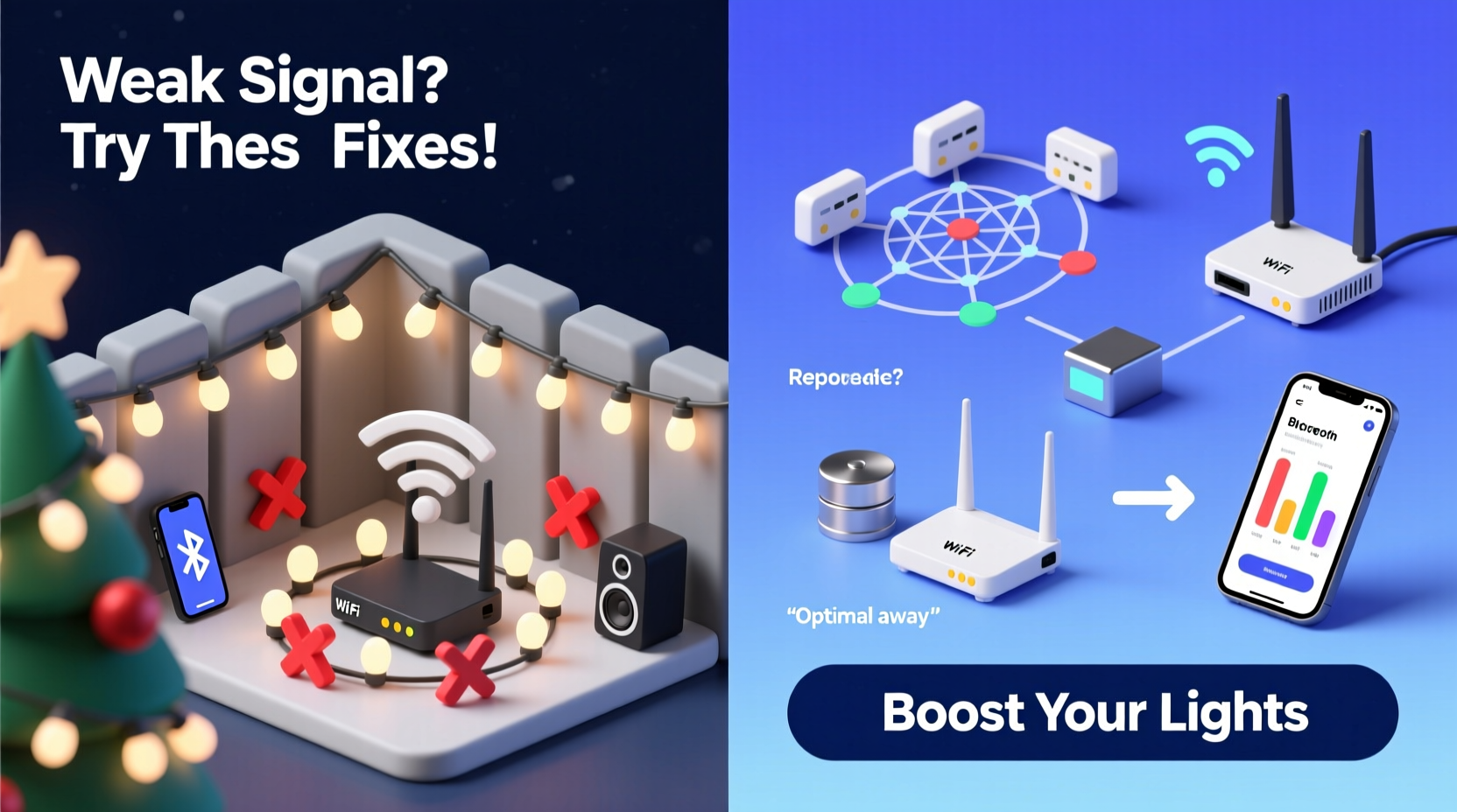 why do some smart christmas lights lose connection and how to boost signal