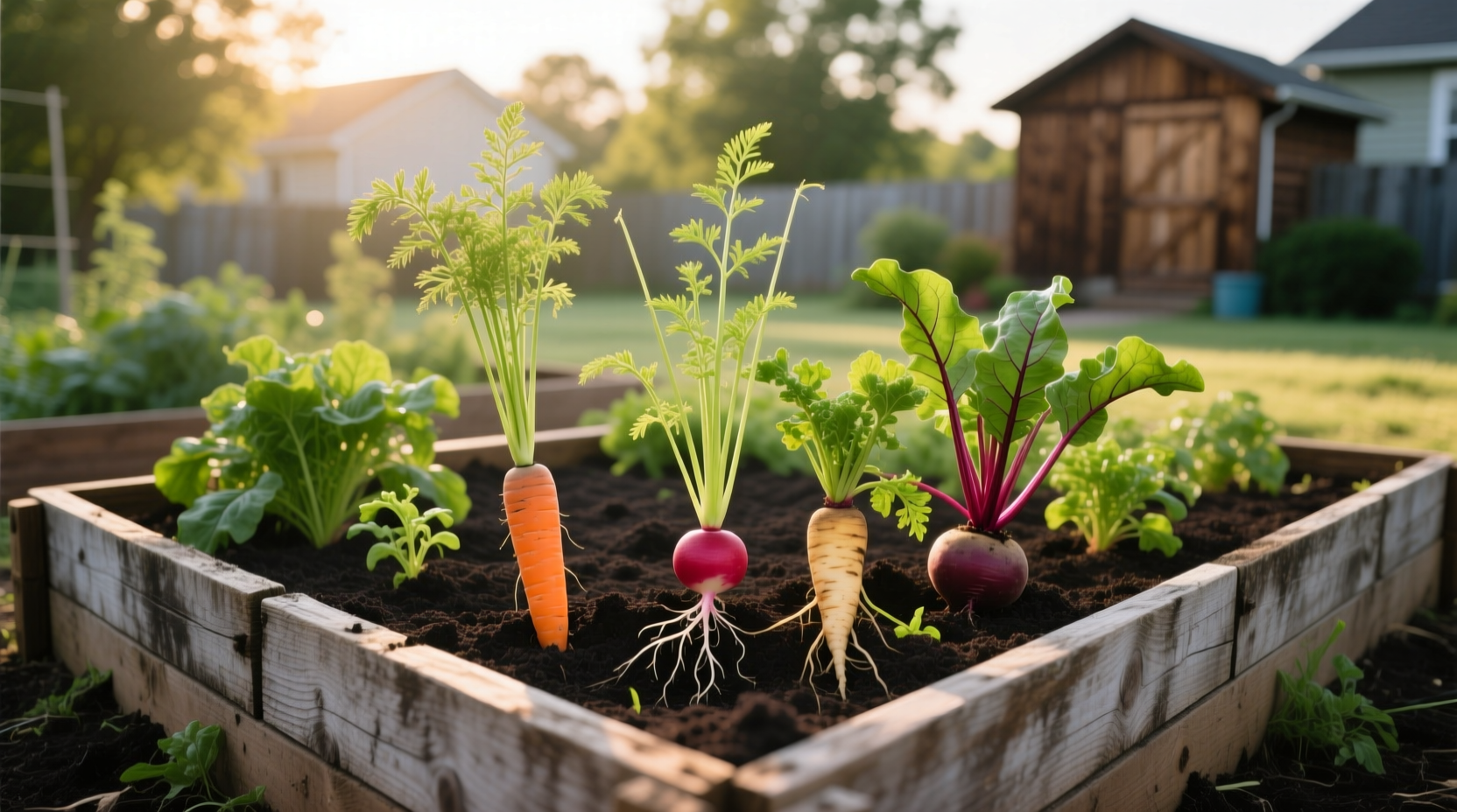 root vegetables raised beds