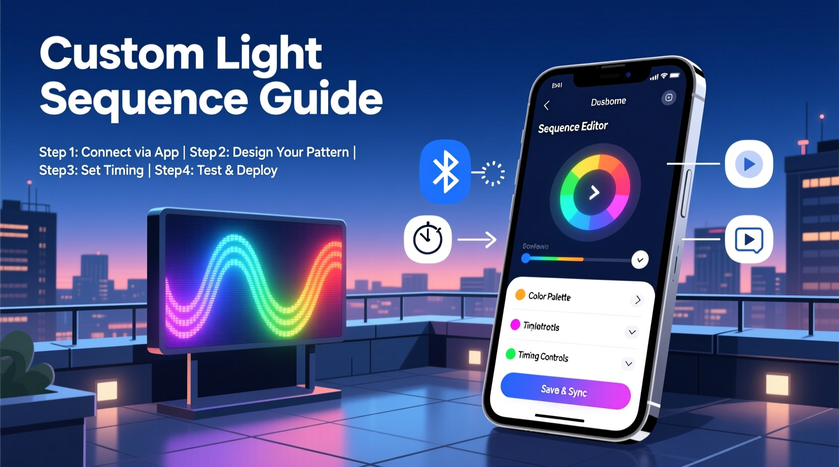 how to program a custom light sequence for your outdoor display with apps