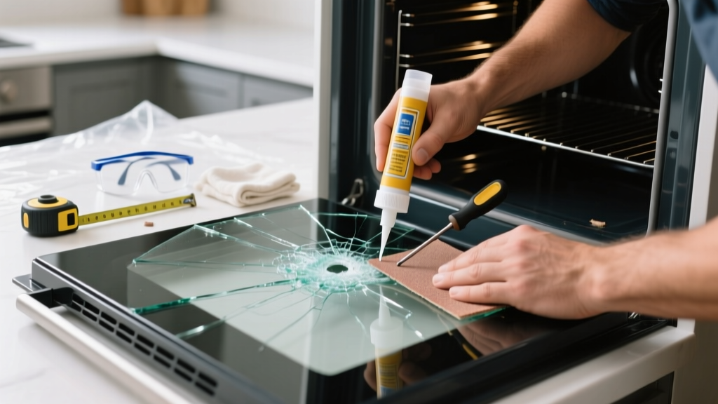 Fixing a Cracked Oven Glass Door in the Kitchen