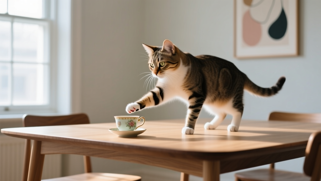 Cat Paw Pushing Objects Off Tables: Investigation