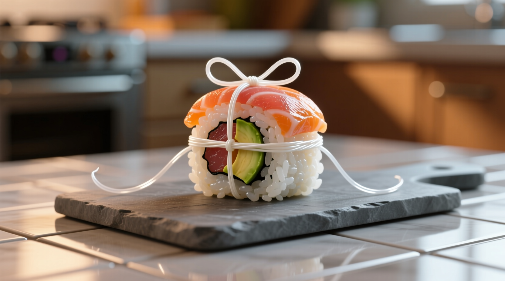 tie food with dental floss instead of kitchen twine