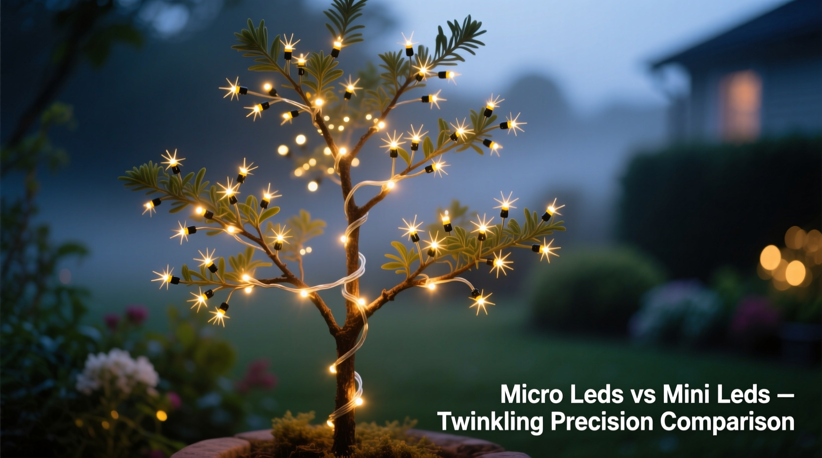 mini led lights vs micro leds which gives a finer twinkling effect on small trees