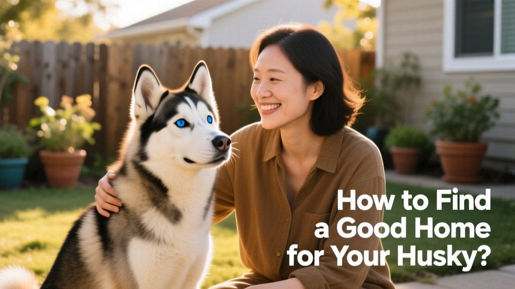 A friendly Siberian Husky sitting calmly beside a smiling adult, suggesting trust and connection
