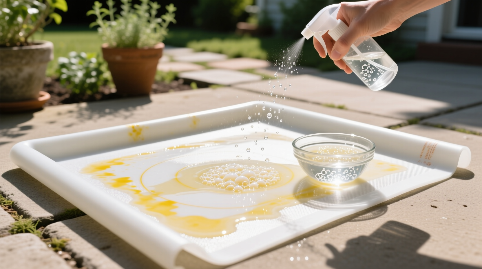 remove yellow stains from silicone mats