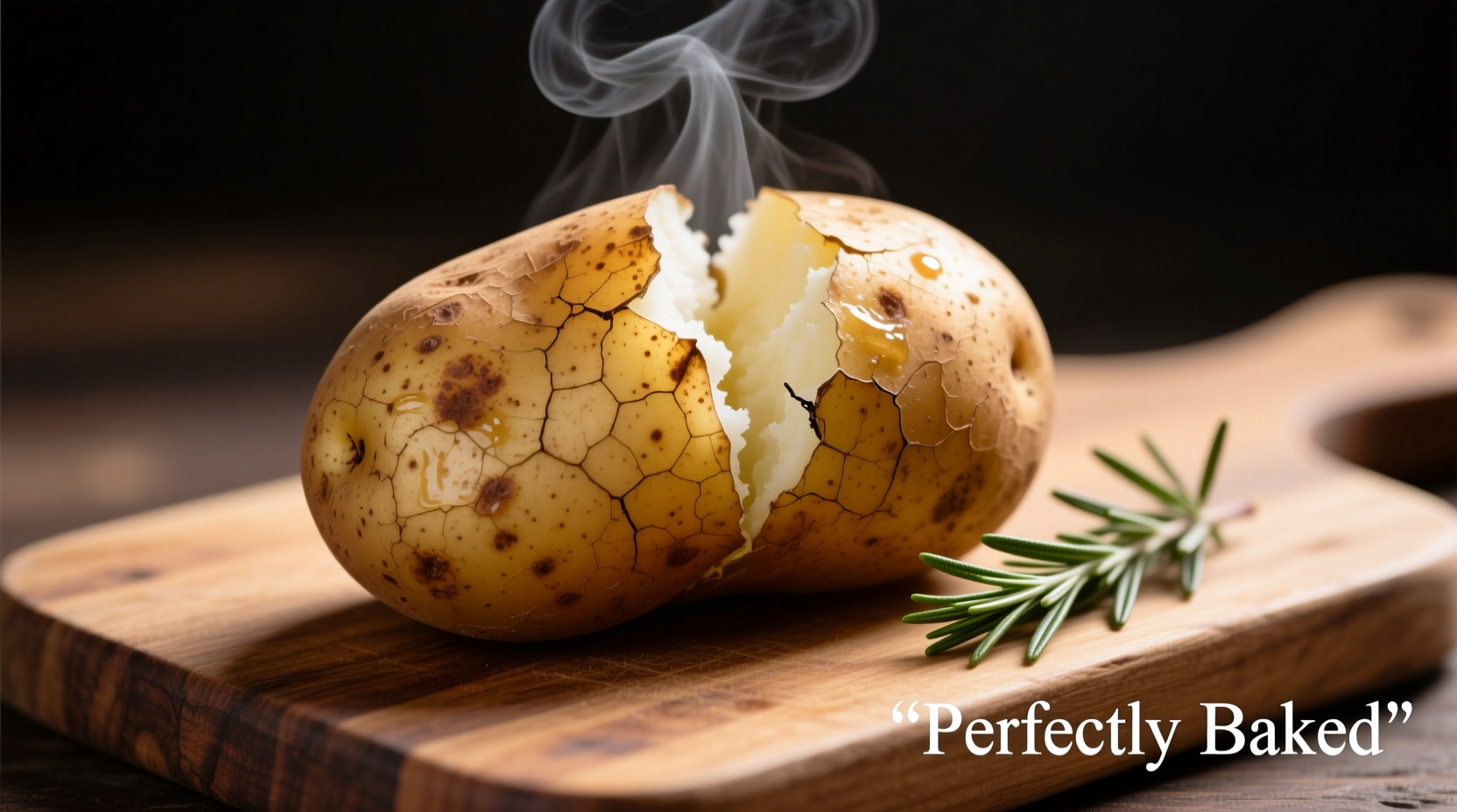 Perfectly baked russet potato with crispy skin and fluffy interior