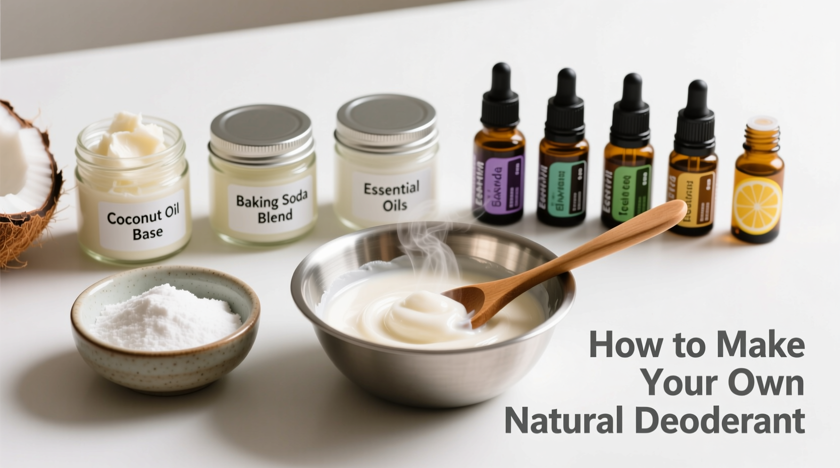 how to make your own natural deodorant with coconut oil and baking soda