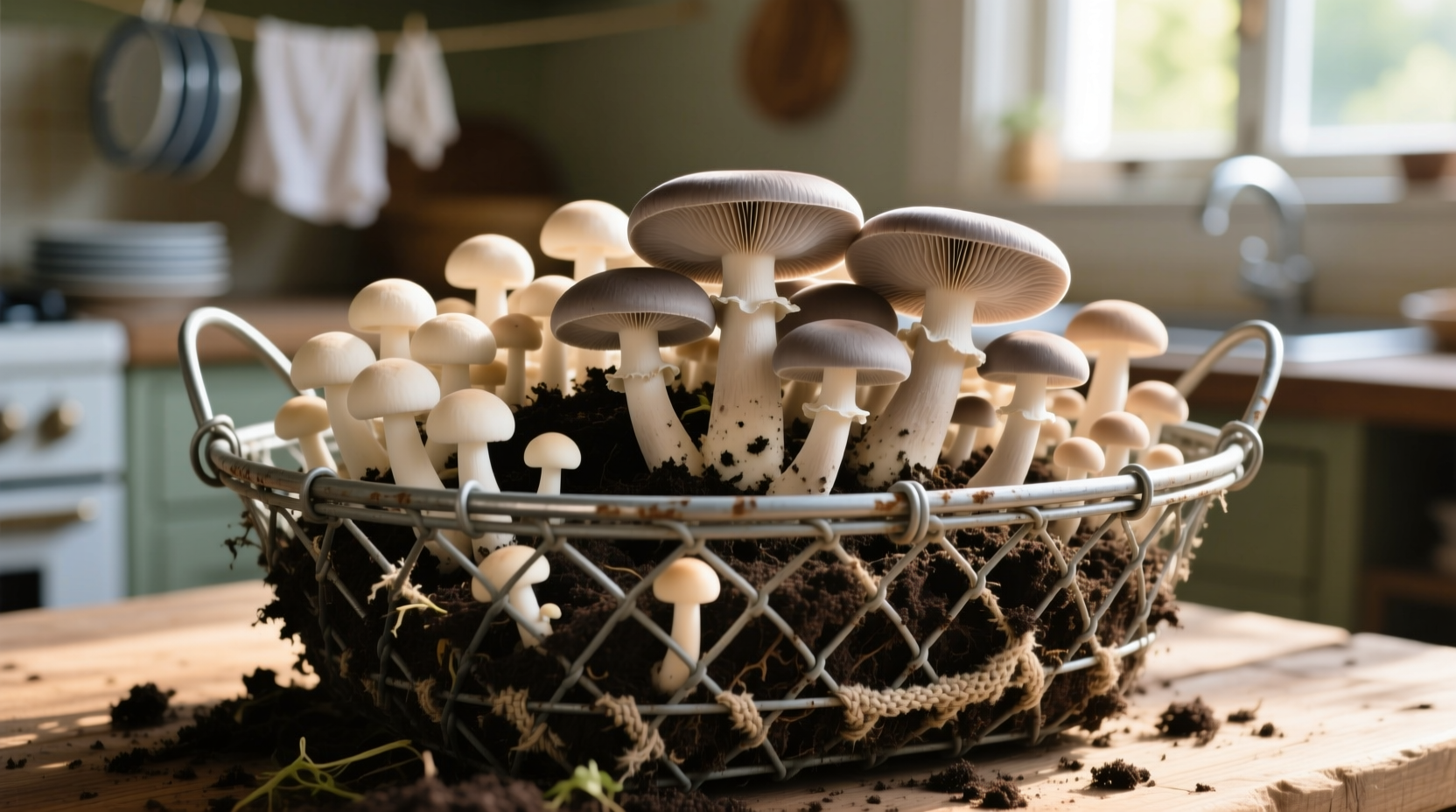 grow oyster mushrooms in a laundry basket