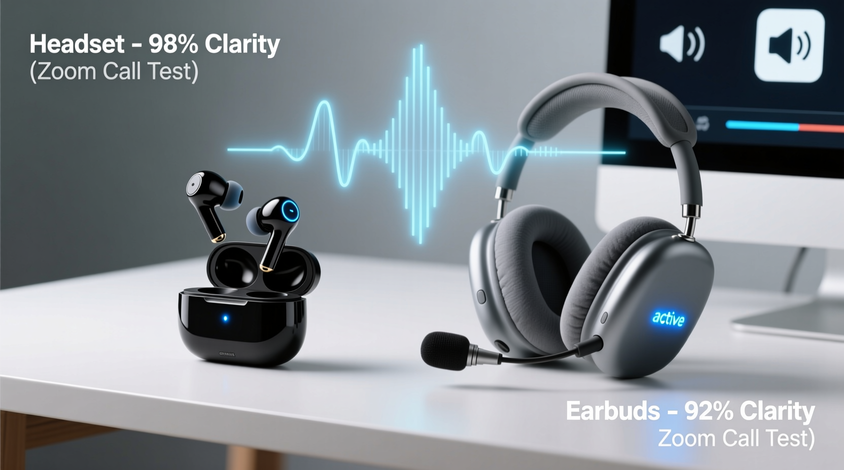 wireless earbuds with mic vs headset which is clearer for zoom calls