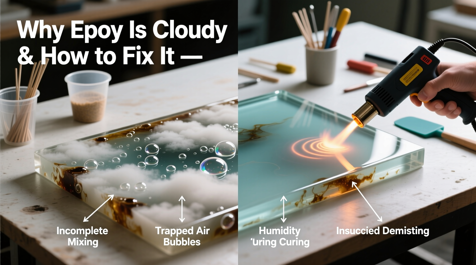 why is my epoxy cloudy how to fix resin finish mistakes