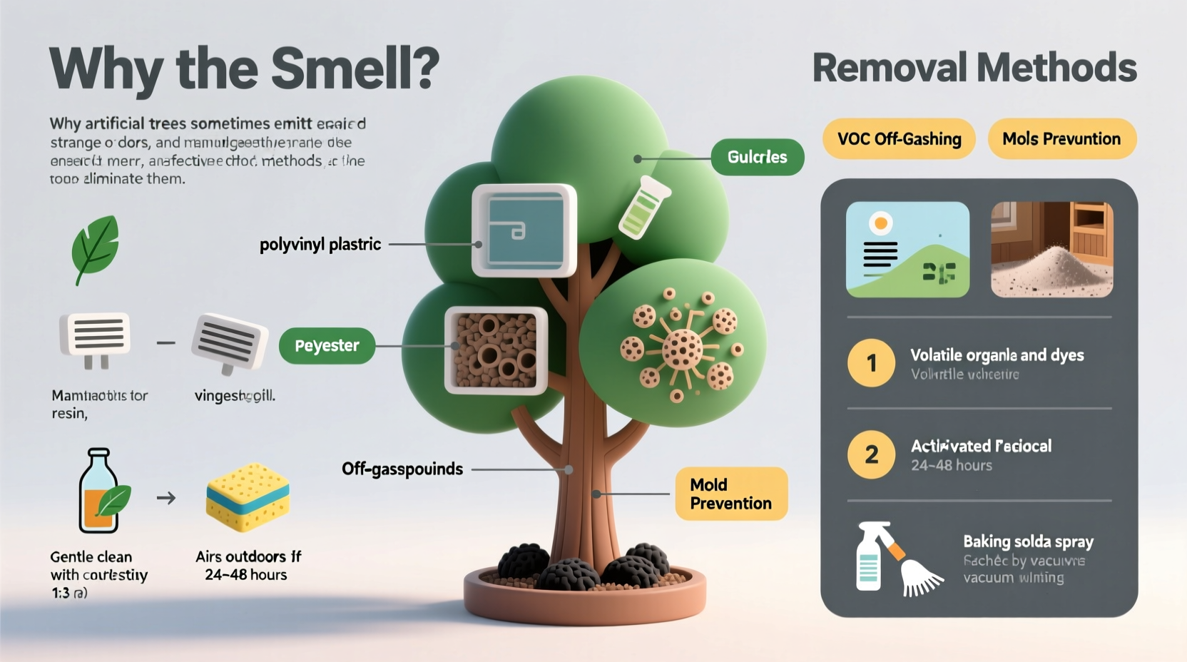 why do artificial trees sometimes smell weird and how to remove it
