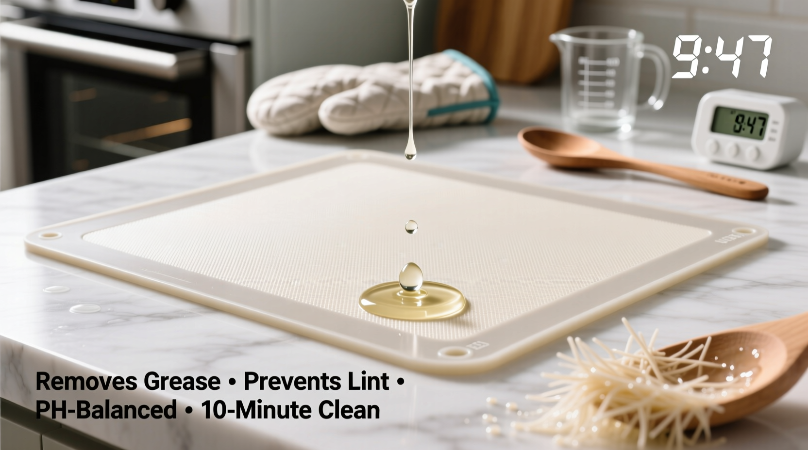 how to clean silicone baking mats without greasy film