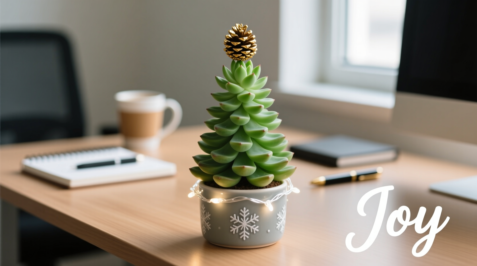 how to make a mini christmas tree for your desk using succulents