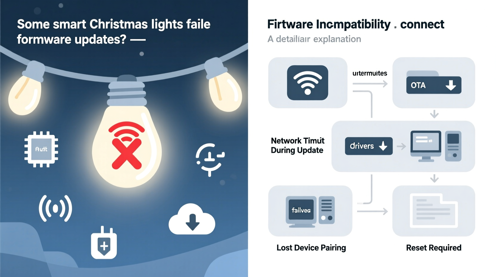 why do some smart christmas lights fail to connect after firmware updates