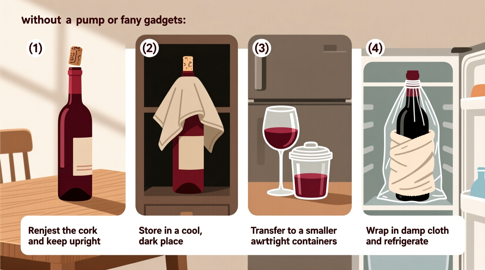 how to store opened wine without a vacuum pump or fancy gadgets