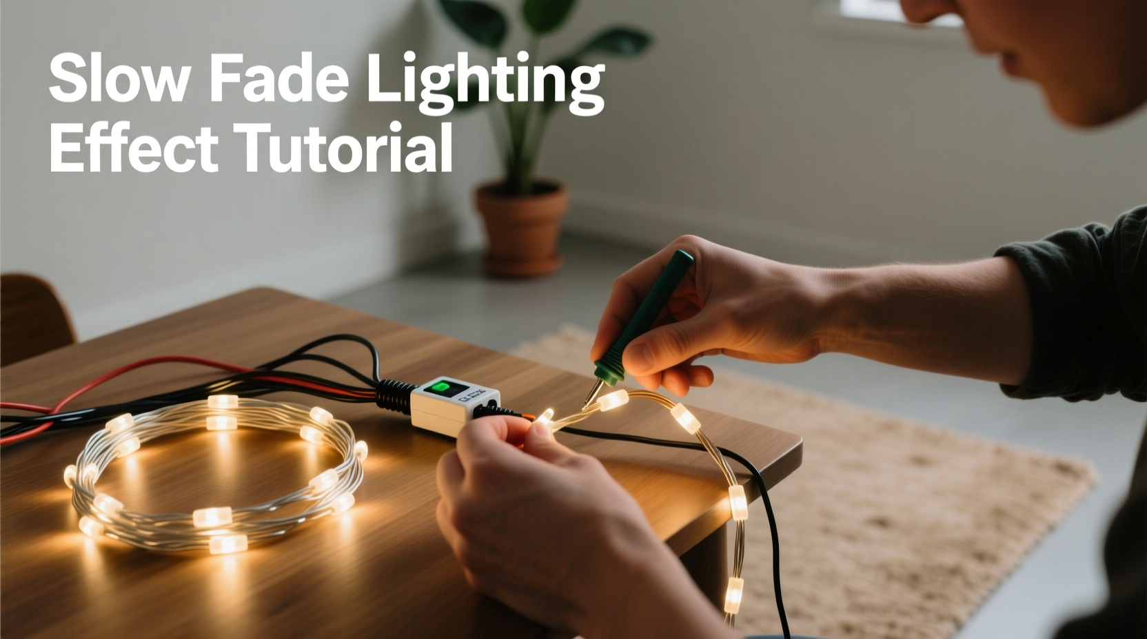 how to create a slow fade lighting effect with non smart led strings