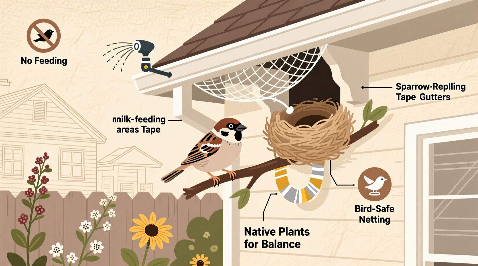 how to get rid of sparrow birds