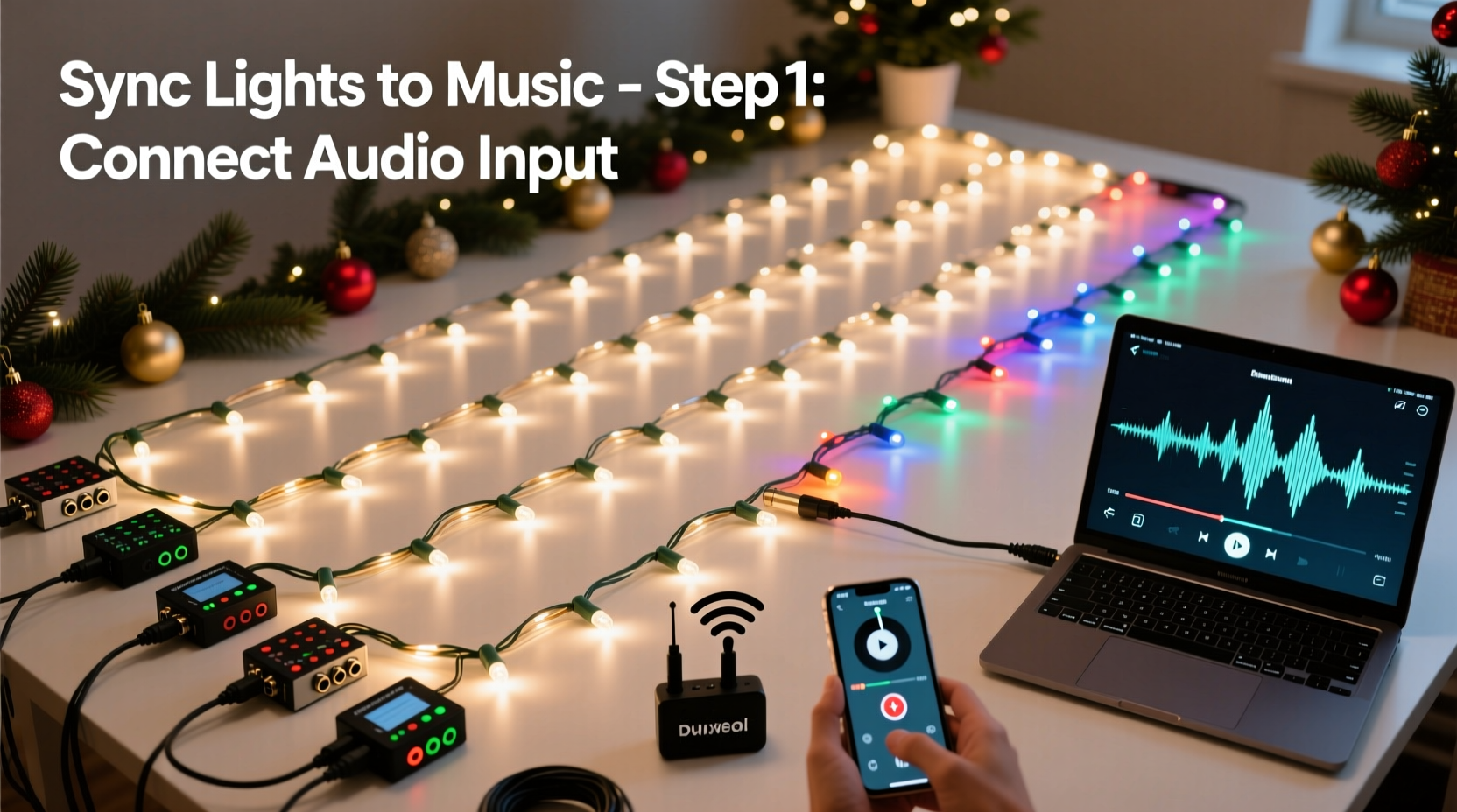 how to sync multiple strands of christmas lights to music for a display