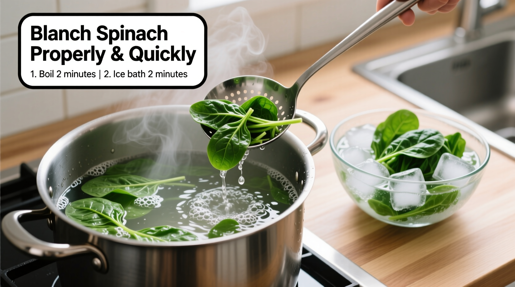 how to blanch spinach properly and quickly