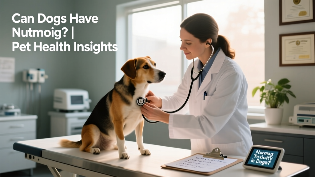 Veterinarian gently examining a calm dog in a clinic setting, with a stethoscope and chart visible