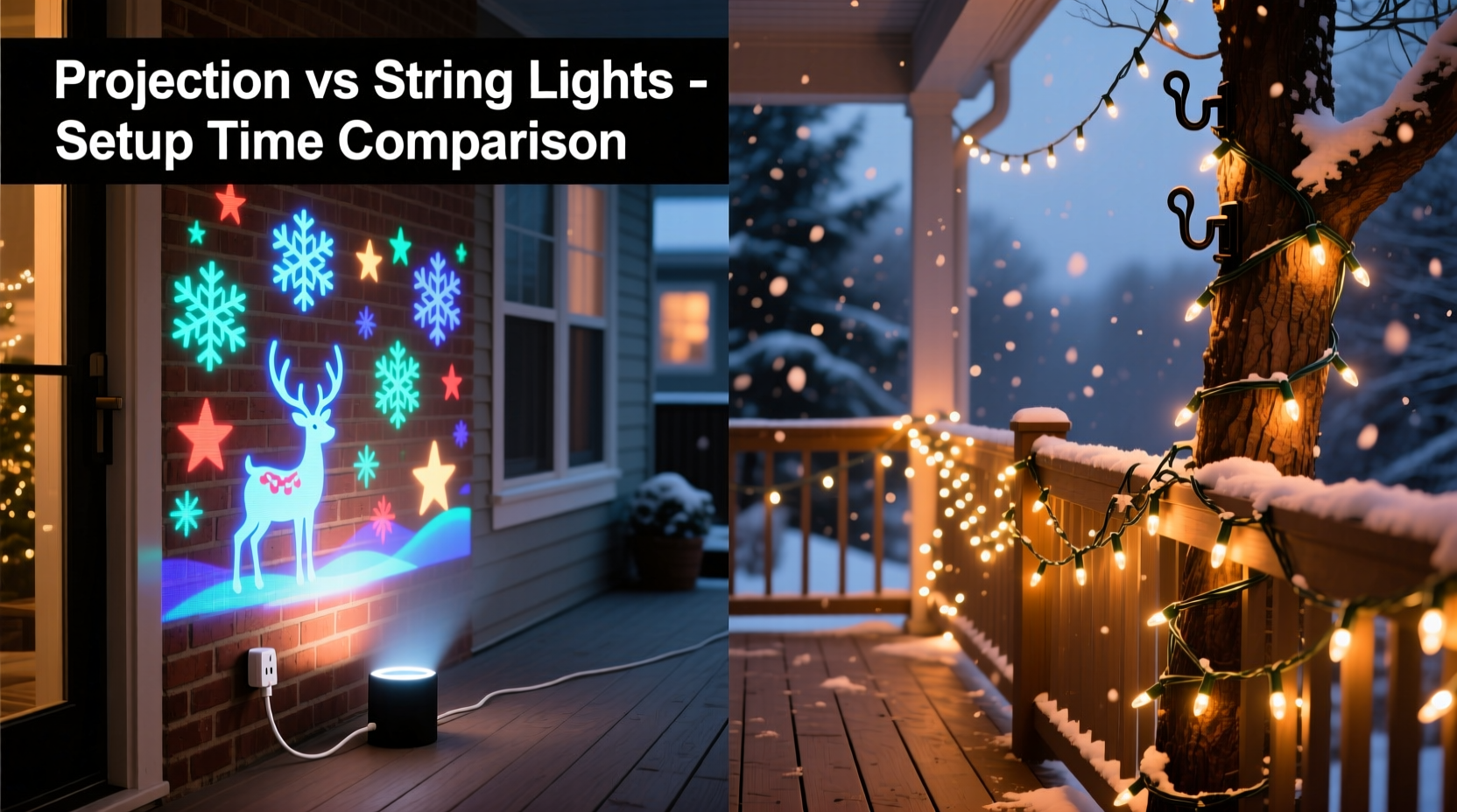 christmas projection lights vs physical string lights which saves more setup time