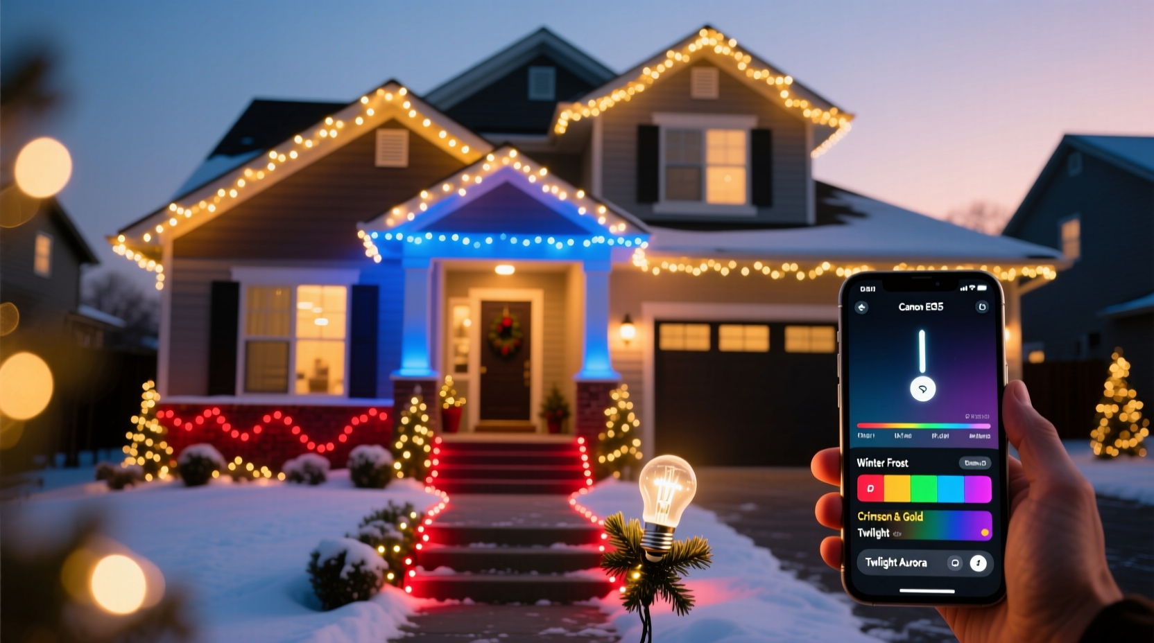how to create a color coordinated christmas light display using rgb smart bulbs