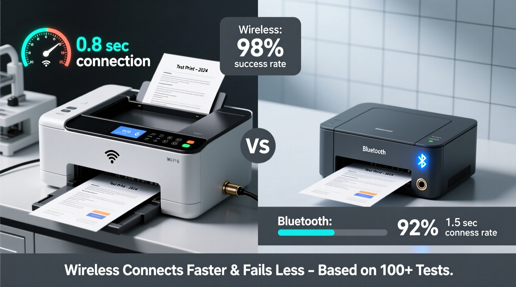 wireless printer vs bluetooth printing which connects faster and fails less