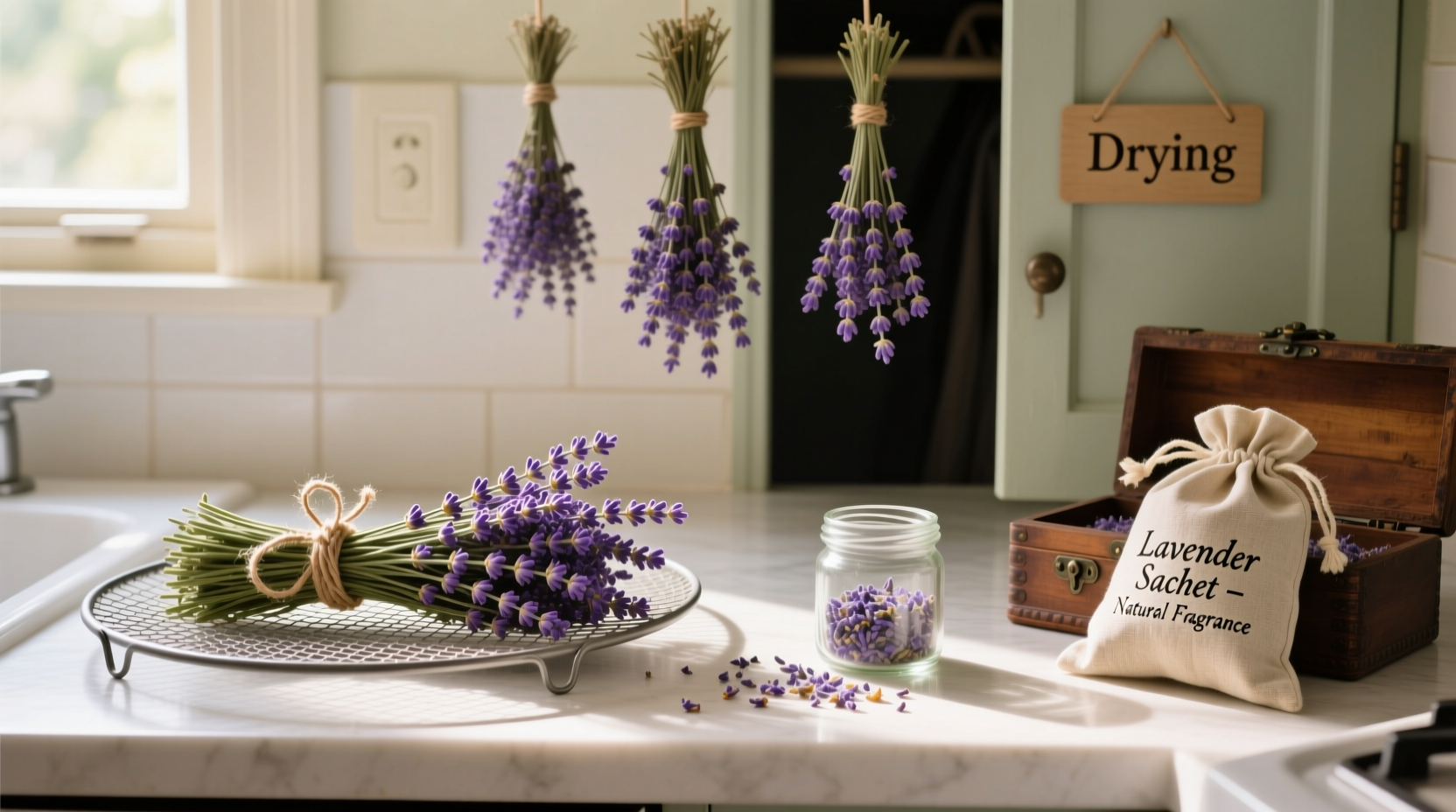 5 Steps to Dry Lavender for Sachets | TheHomeSprouts