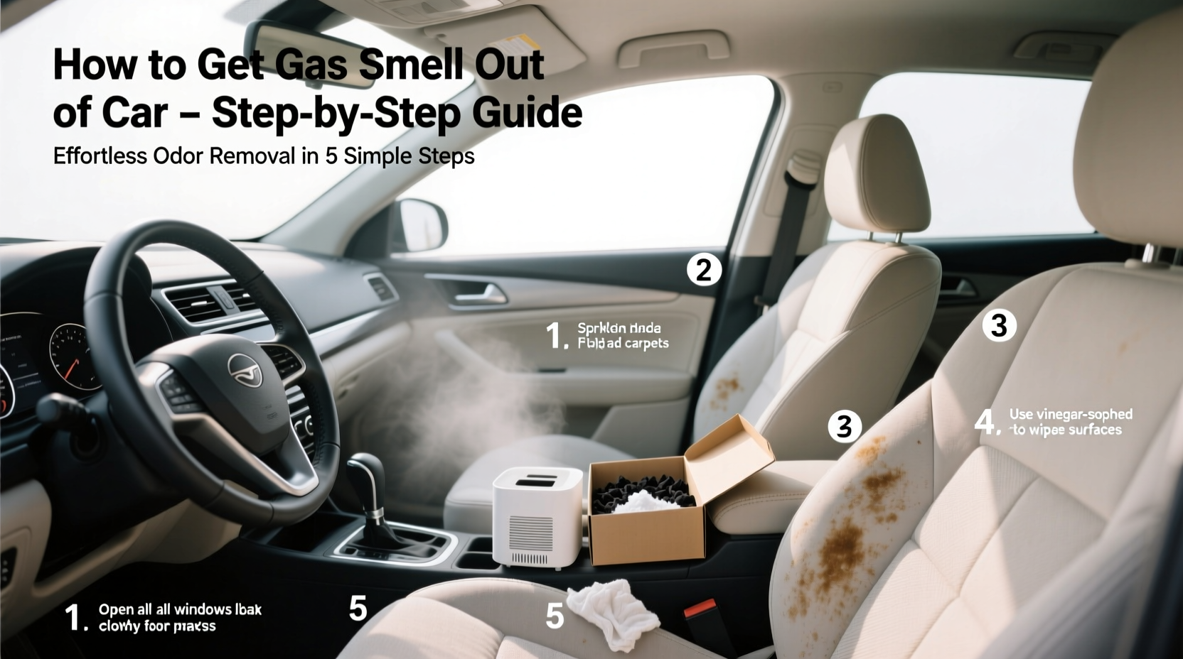 how to get gas smell out of car
