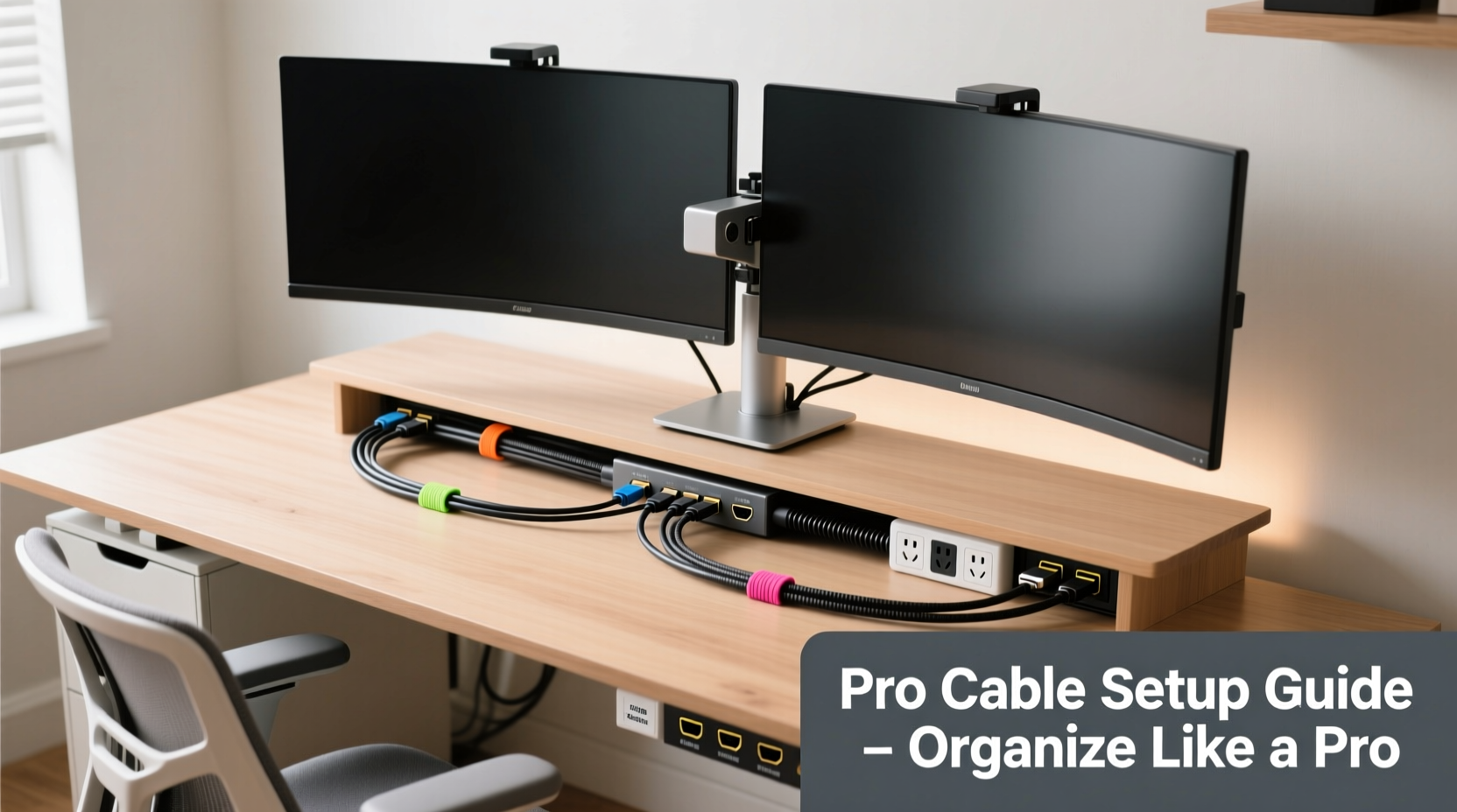 how to organize cables for dual monitor setup like a pro