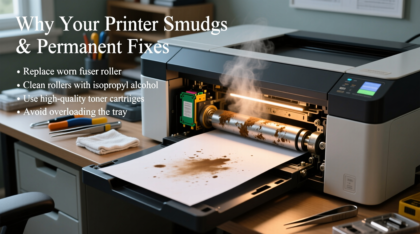 why does my printer smudge pages and how to fix it permanently