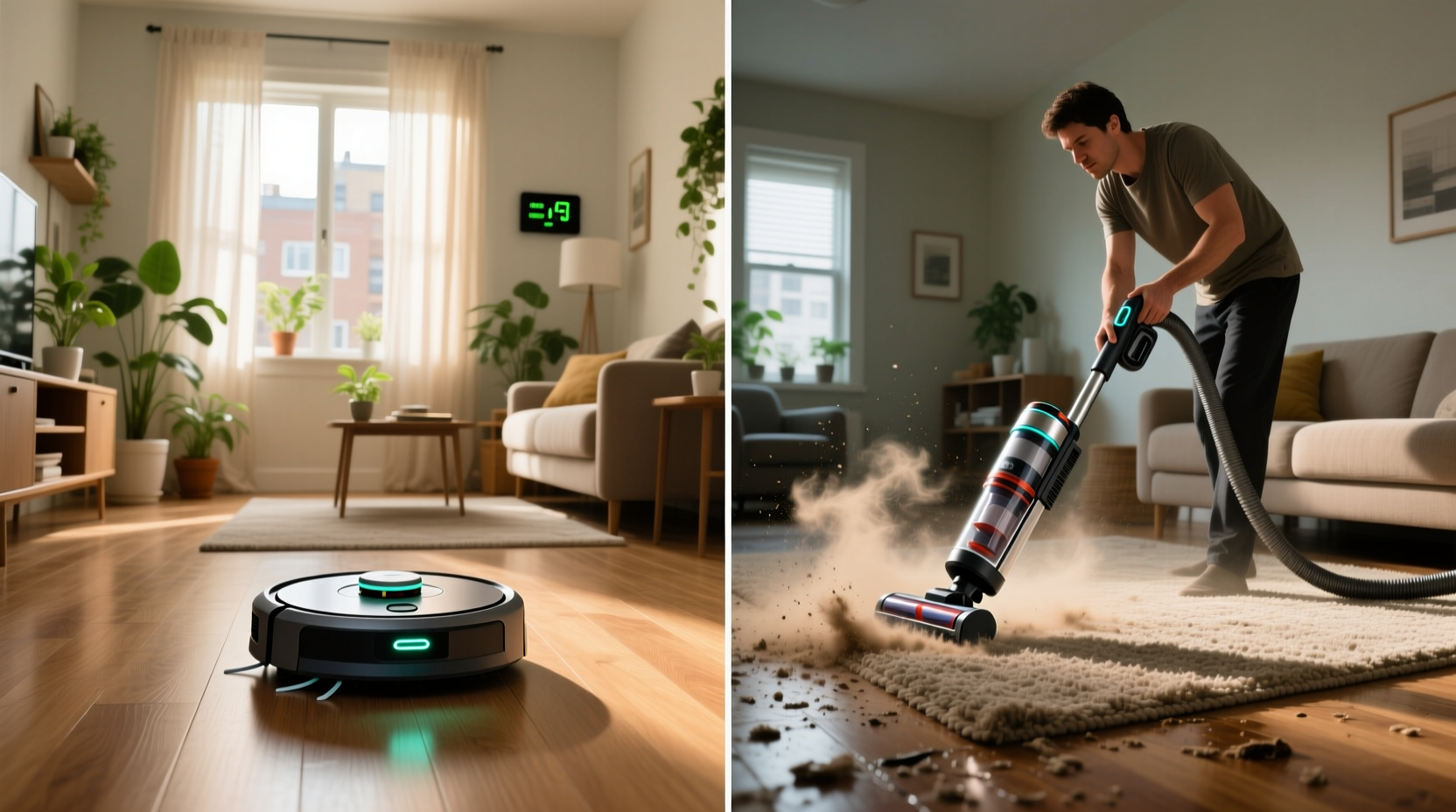 is it greener to use a roomba or an upright