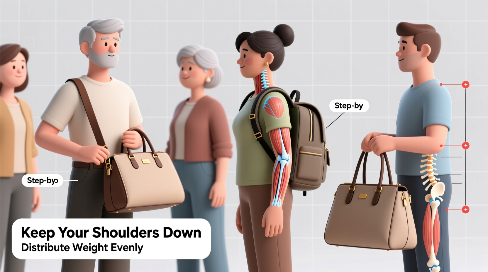how to carry a large purse without shoulder pain or posture issues