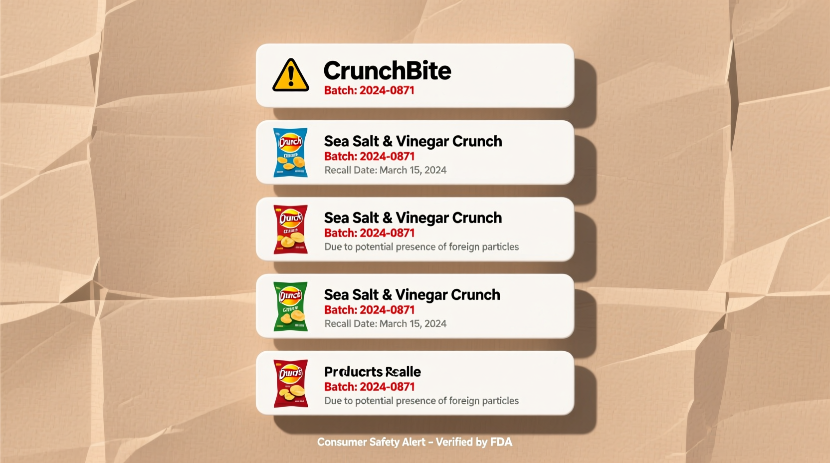 list of recently recalled potato chip brands and products