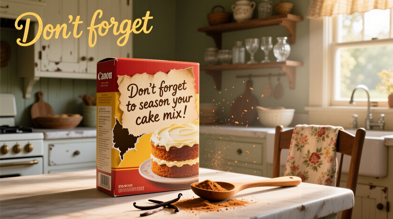 dont forget to season your cake mix