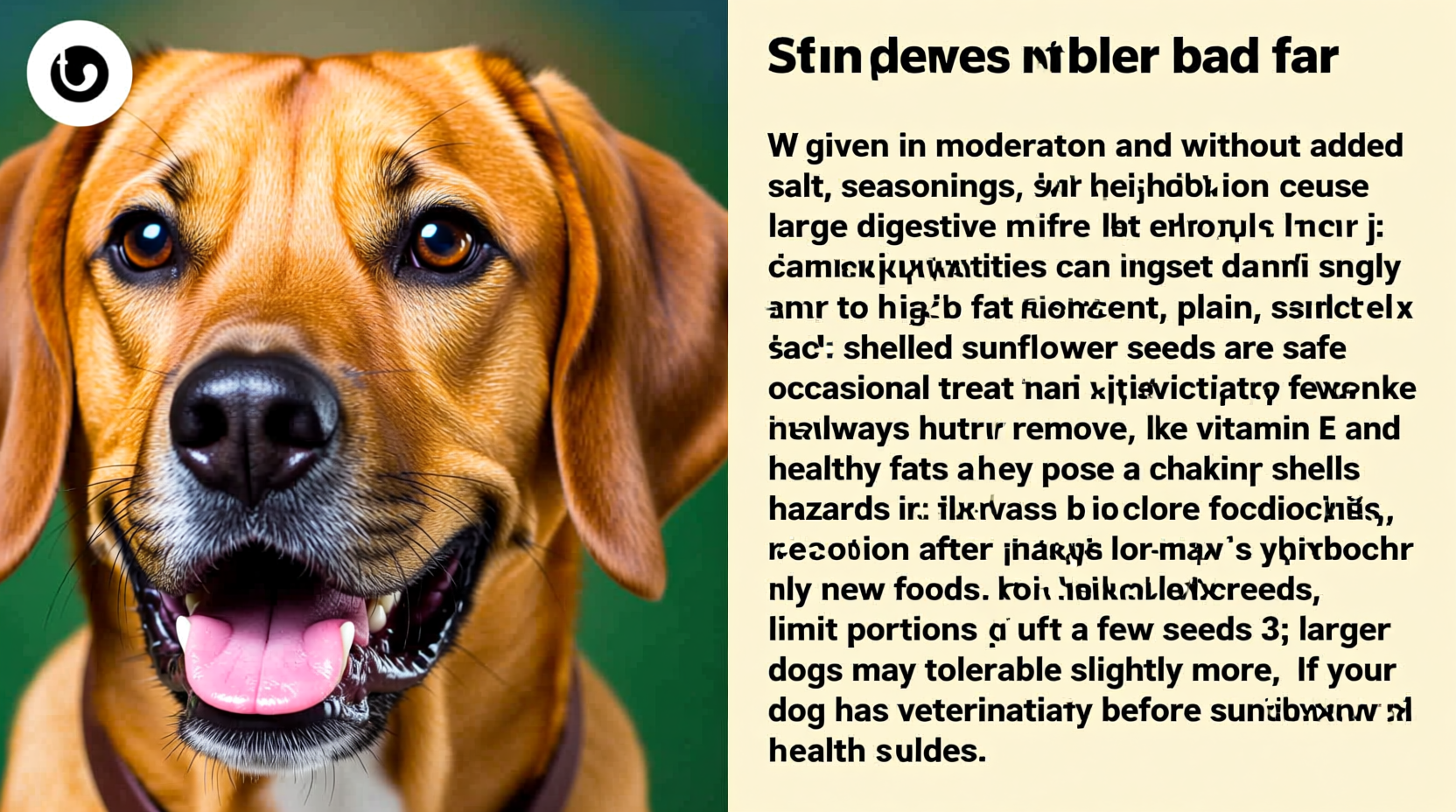 are sunflower seeds bad for dogs