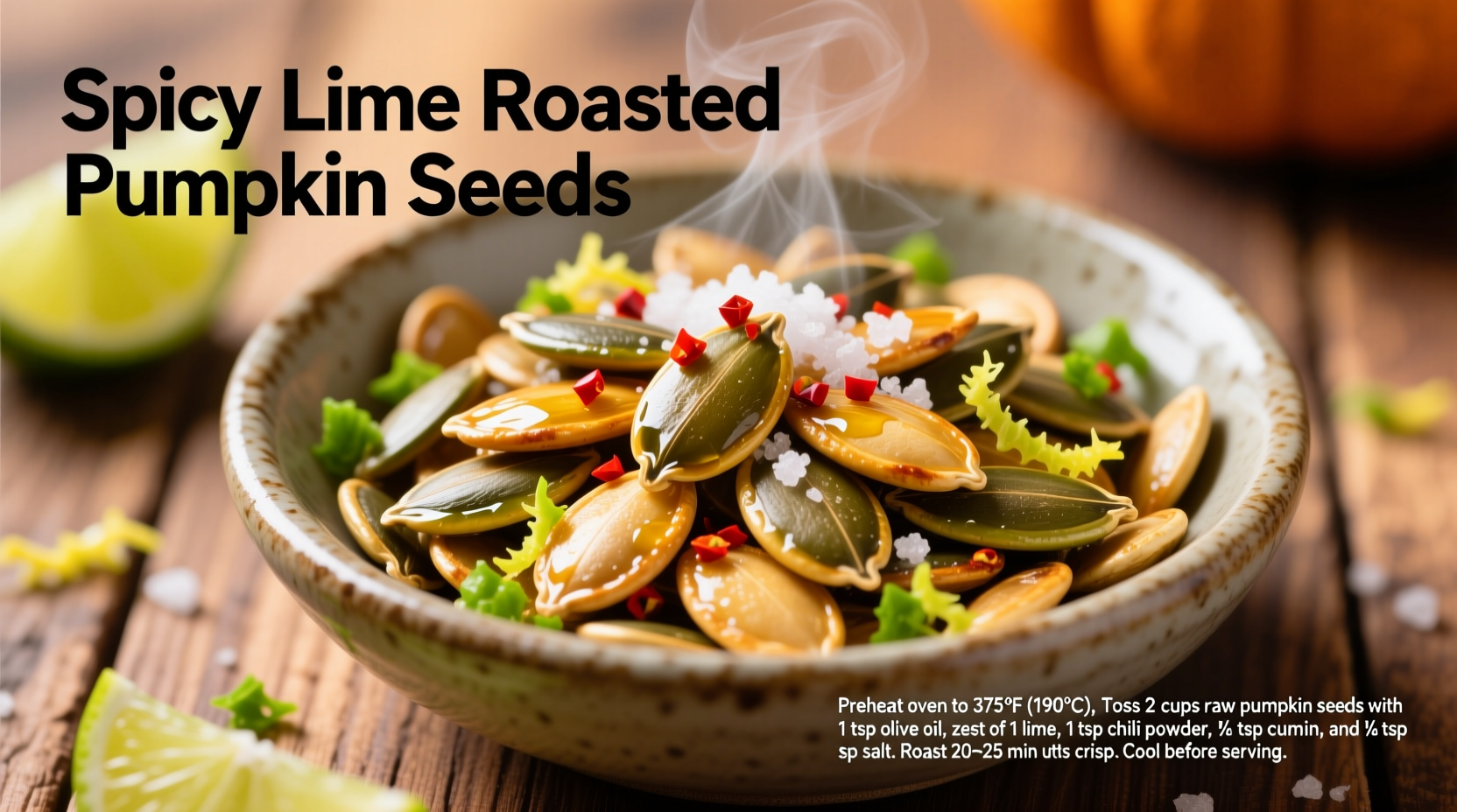 spicy lime roasted pumpkin seeds recipe
