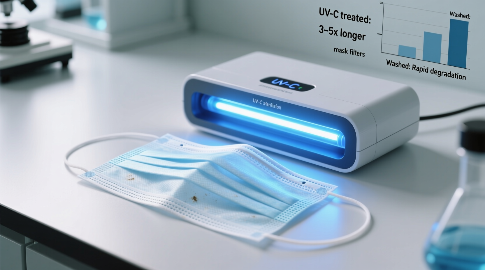 uv sterilize polypropylene mask filters safely