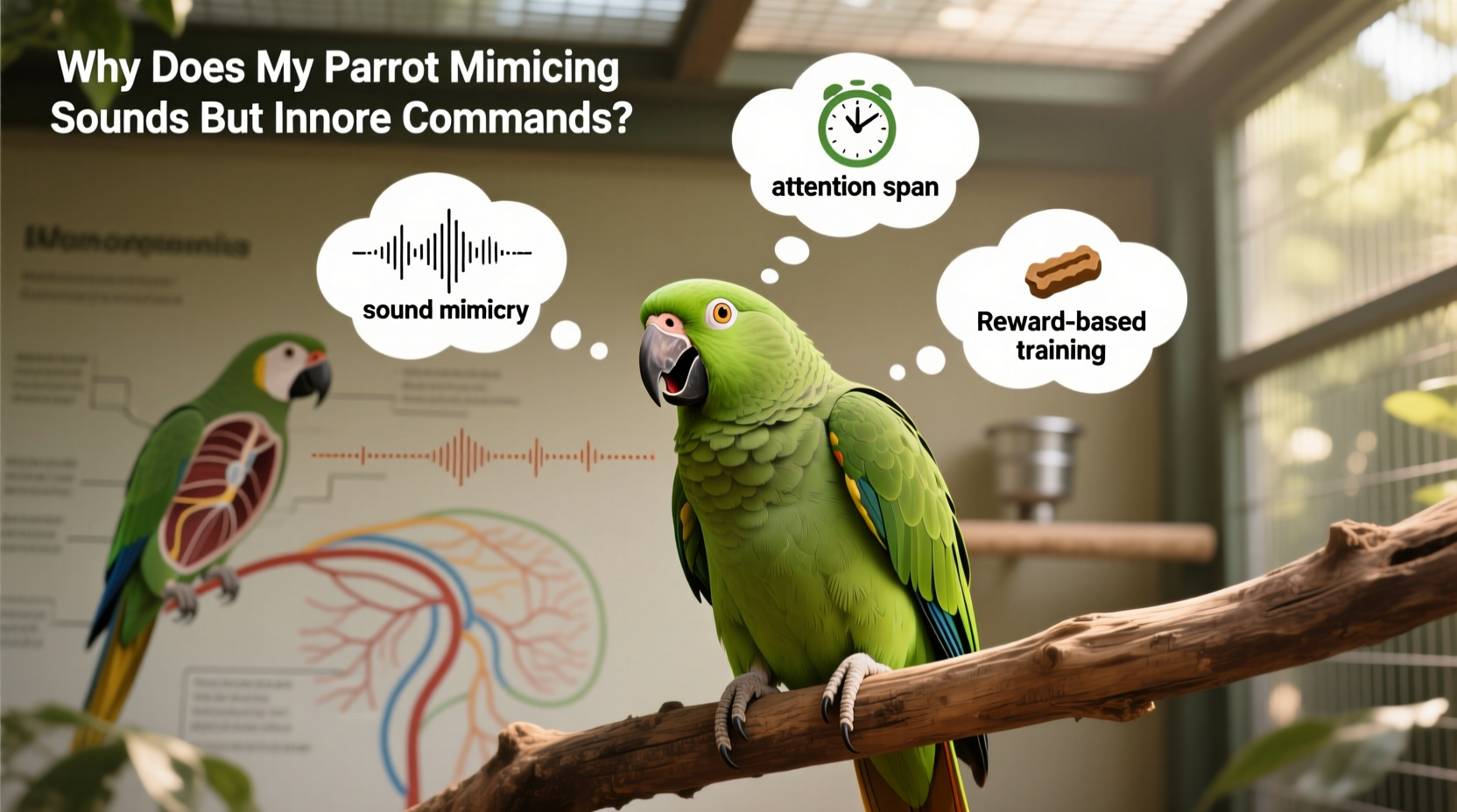 why does my parrot mimic sounds but ignore commands