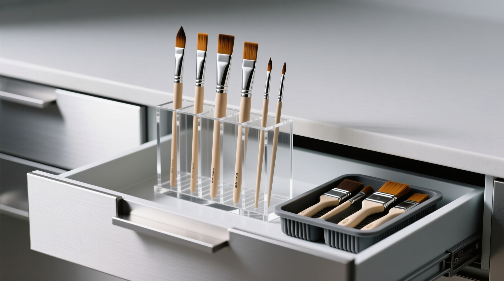 closet organization tips acrylic vs silicone for brush stability
