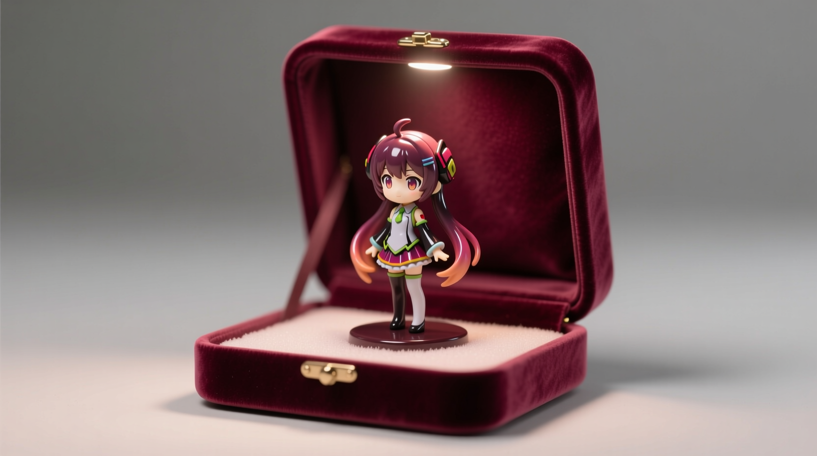 how to clean a velvet anime figurine display case