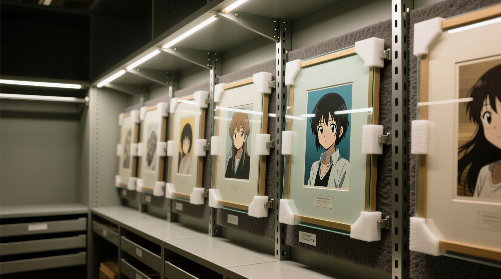 closet organization tips for framed anime prints